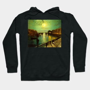 Whitby Harbor by Moonlight - John Atkinson Grimshaw Hoodie